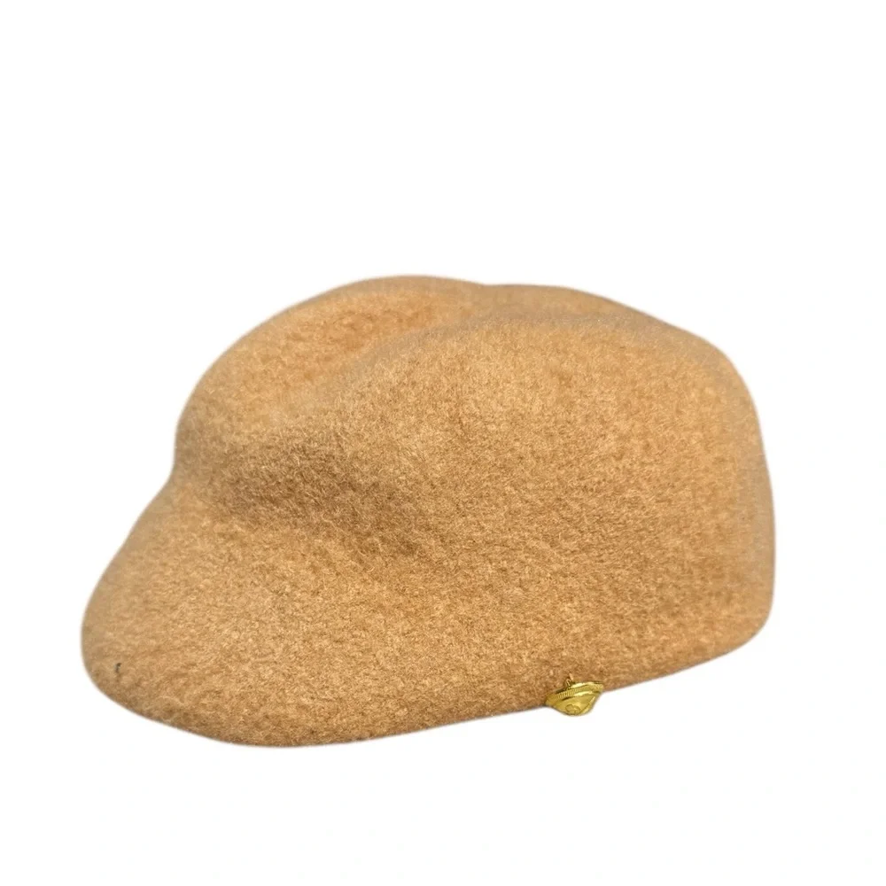 Wool Felt Baker Boy Hat Tan Beret Hat Boiled Wool